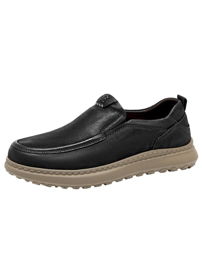 Montagut Spring New First Layer Cowhide Men's Casual High-end Soft Sole Slip-on Comfortable Versatile Shoes For Men - Image 5