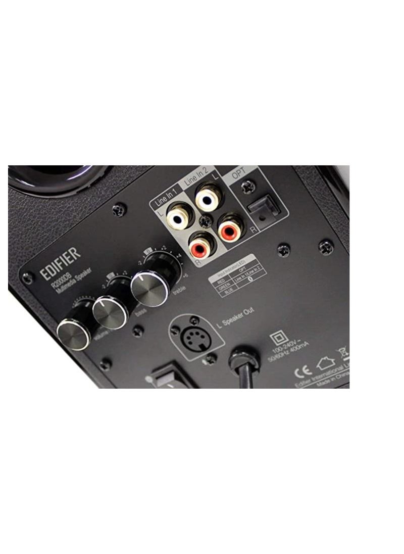 EDIFIER - Edifier R2000DB Powered Bluetooth Bookshelf Speakers - Near-Field Studio Monitors - Optical Input - 120 Watts RMS - BROWN - Image 1