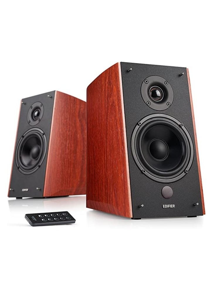 EDIFIER - Edifier R2000DB Powered Bluetooth Bookshelf Speakers - Near-Field Studio Monitors - Optical Input - 120 Watts RMS - BROWN - Image 1