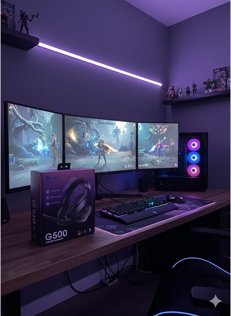 LOG G500 Wired Gaming Headset for PC & PS5 & PS4, Xbox, Nintendo Switch - Image 3