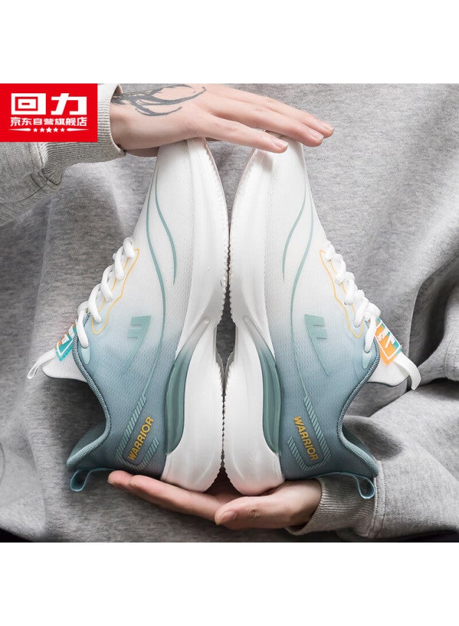 Warrior Men's Sports Shoes Winter New Thickened Running Shoes Casual Trendy Sneakers White Green Size 43