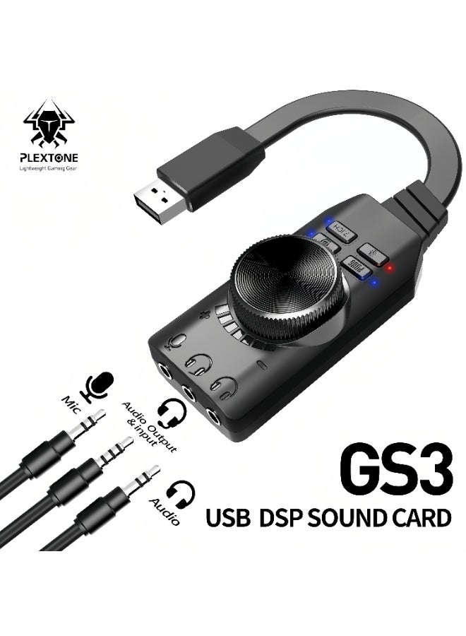 Plextone GS3 7.1 Channel USB External Sound Card for PC & Mobile Gaming - Image 3