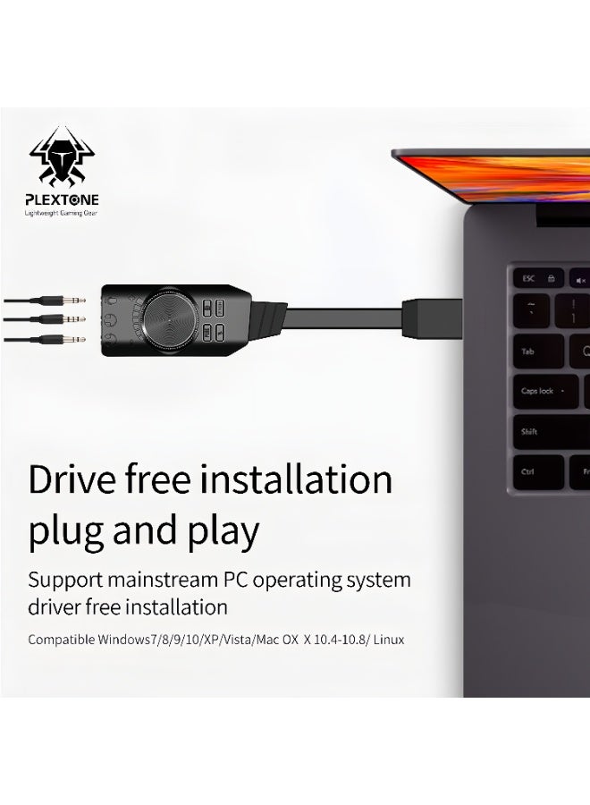 Plextone GS3 7.1 Channel USB External Sound Card for PC & Mobile Gaming - Image 2