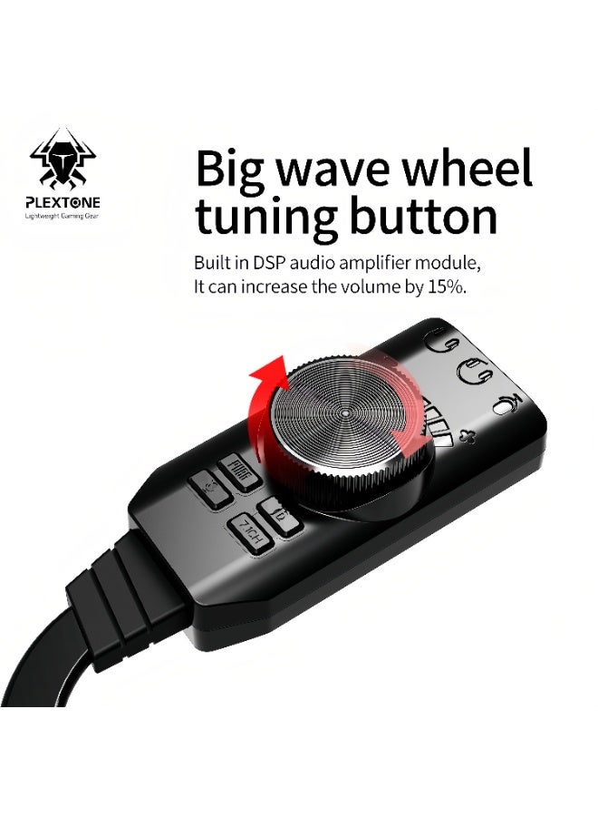 Plextone GS3 7.1 Channel USB External Sound Card for PC & Mobile Gaming - Image 4