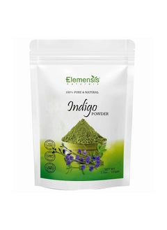 Elemensis Naturals Pure Indigo Powder organic for hair color, make shiny and strong hair, reduce hair fall and dandruff, 100gm