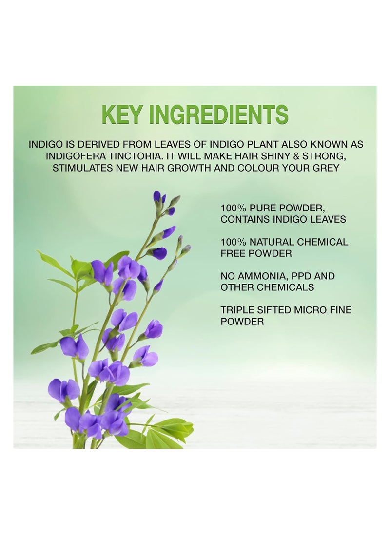 Elemensis Naturals - Elemensis Naturals Pure Indigo Powder organic for hair color, make shiny and strong hair, reduce hair fall and dandruff, 100gm - Image 1