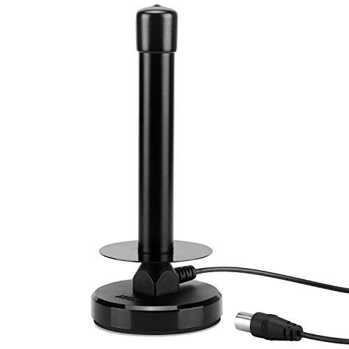 August Digital HDTV Antenna - August DTA250 - High Gain Portable TV Antenna with Magnetic Base and Coaxial Cable - 75 Miles Range - Image 1