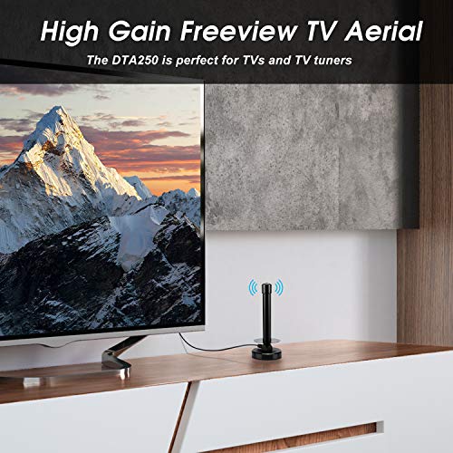 August Digital HDTV Antenna - August DTA250 - High Gain Portable TV Antenna with Magnetic Base and Coaxial Cable - 75 Miles Range - Image 2
