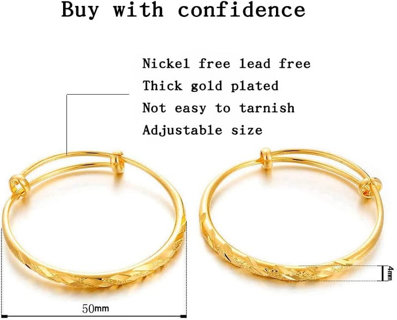 Ethlyn 2pcs/lot 18K Gold Plated Stars Kids Lucky Bangles &bracelets Birthday Christmas Gifts for baby boys and girls - Image 5