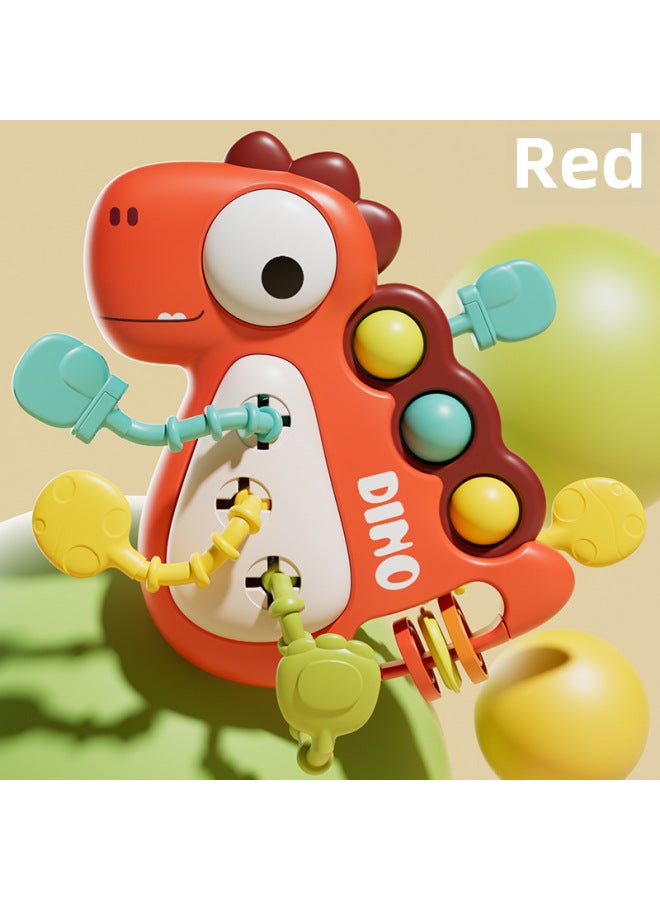 Baby Flying Saucer Toy 0-3 Baby Early Education Finger Toy Pull Pull Joy Educational Intelligence For Infants-Color:Dinosaur Lala Red (bag) - Image 1