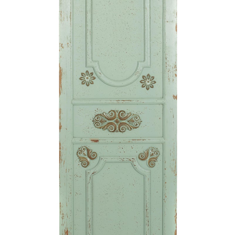Deco 79 ديكو 79 ديكور حائط خشبي مزخرف، تمثال باب عتيق، فن حائط 18" x 1" x 78"، أخضر - Image 4