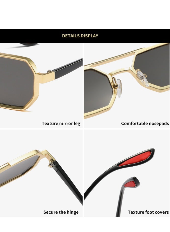 أورون نظارات شمسية للرجال والنساء، نظارات شمسية أنيقة للقيادة، نظارات شمسية للحماية من الأشعة فوق البنفسجية، نظارات صيد، إطار أسود وفضي - Image 3