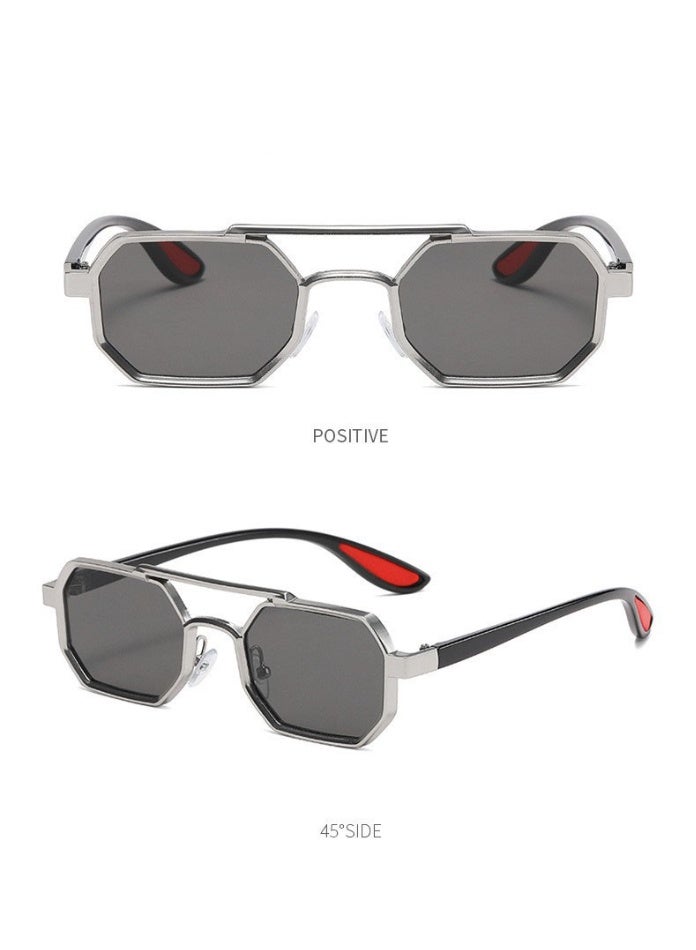 أورون نظارات شمسية للرجال والنساء، نظارات شمسية أنيقة للقيادة، نظارات شمسية للحماية من الأشعة فوق البنفسجية، نظارات صيد، إطار أسود وفضي - Image 4