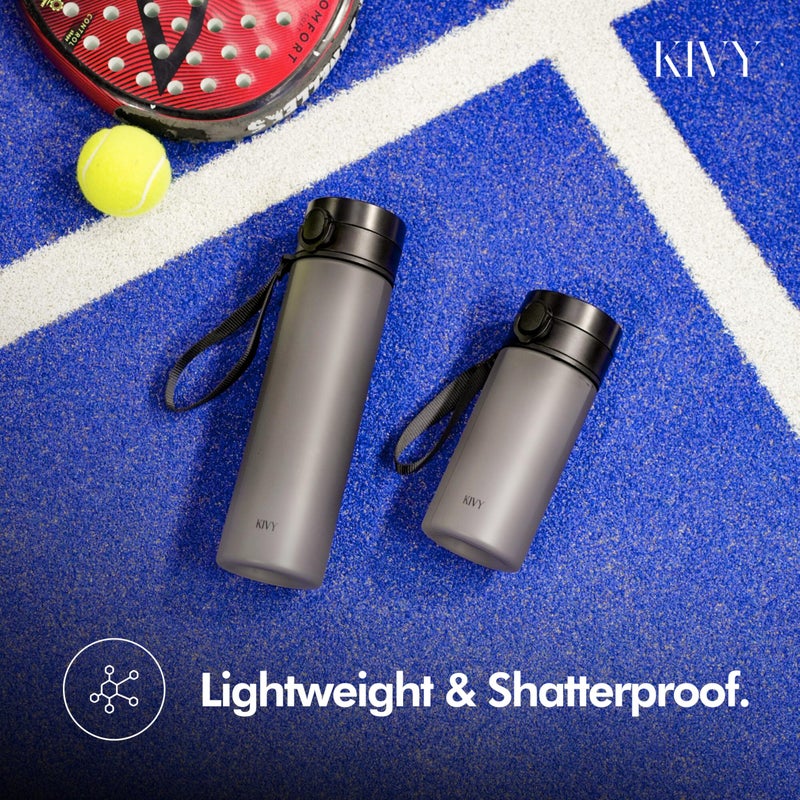 KIVY Slim Water Bottle 32oz with Leakproof Flip Lid [Lightweight & Shatterproof] Fits Backpack & Cupholder for Travel, Sports, School - Tall Gym Water Bottle with Measurements - Dishwasher Safe - Image 2