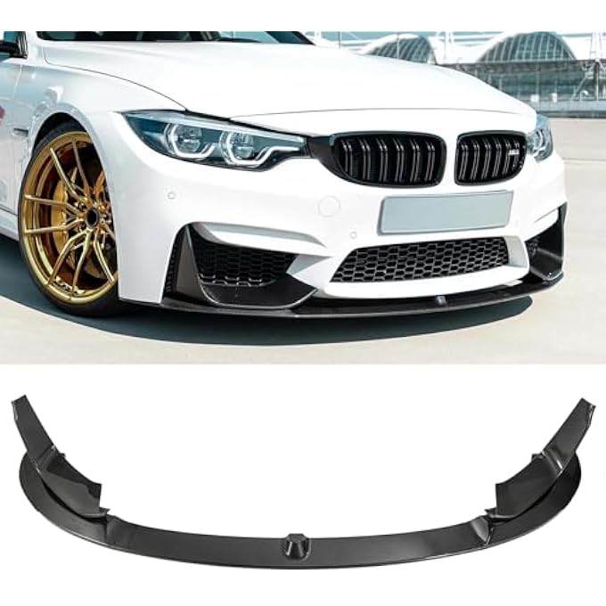 Fancemot Carbon Fiber Front Bumper Lip Compatible with BMW M3 F80 2015-2018, Splitter Spoiler Diffuser Protector Wing Body Kit for BMW M4 F82 F83 2015-2020 - Image 1