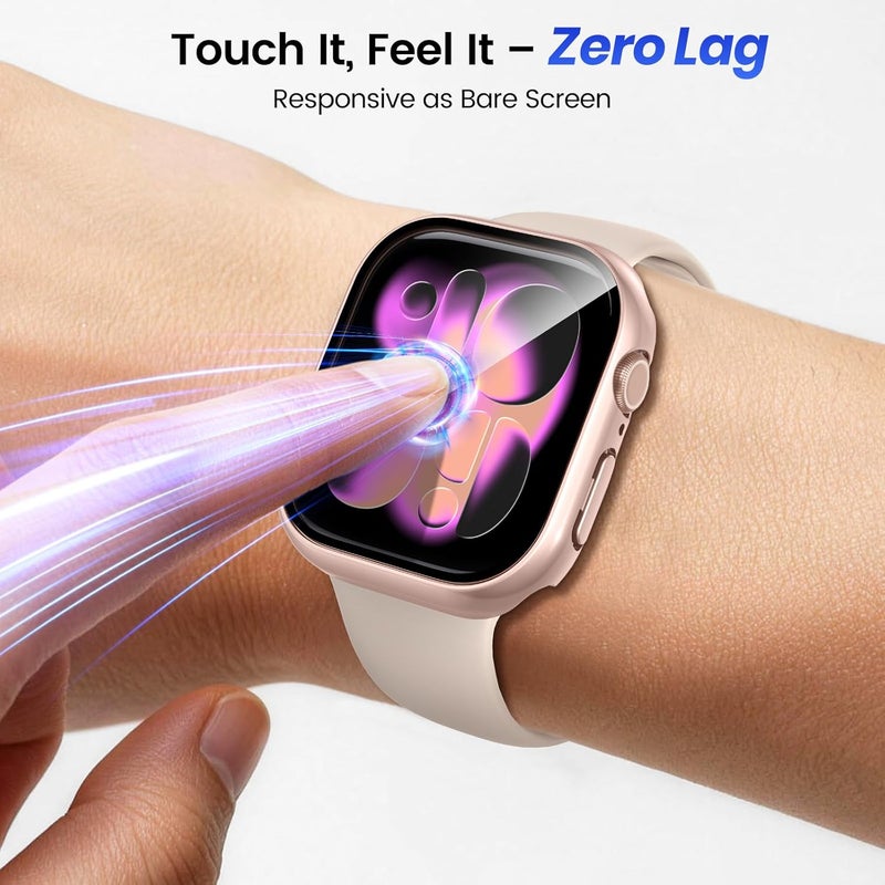 Tensea [3PCS] for Apple Watch Screen Protector Case Series 11/10 42mm Accessories, iWatch Protective Face Cover for Women Men, Tempered Glass Film Hard Bumper for iPhone Watch 42 mm - Image 3