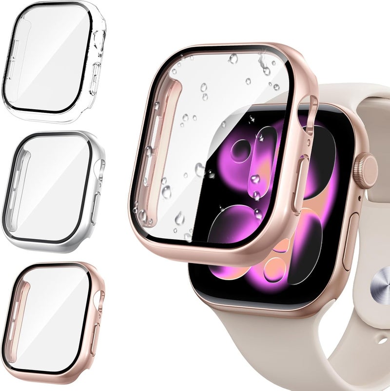 Tensea [3PCS] for Apple Watch Screen Protector Case Series 11/10 42mm Accessories, iWatch Protective Face Cover for Women Men, Tempered Glass Film Hard Bumper for iPhone Watch 42 mm - Image 1