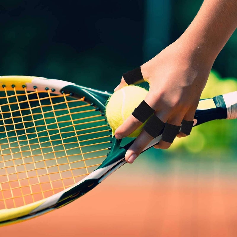 Droposale أكمام أصابع اليد لدعم التهاب المفاصل ودعامة الزناد وحماية المفاصل وضغط تخفيف الألم قابلة للتعديل وقابلة للتنفس تغطي الأصابع آمنة للبشرة وآلام الأظافر متعددة الاستخدامات باللون الأسود (أسود، 10) - Image 5