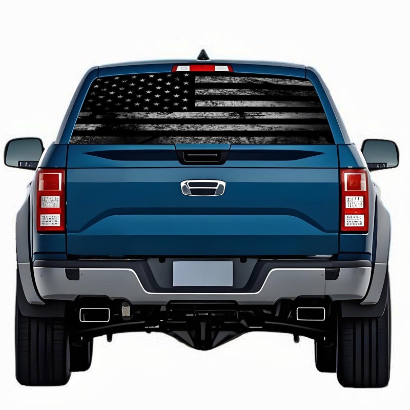 Tobethay Rear Window Decals for Trucks - 65x17.3 in Back Window American Flag Decals Fit Most Pickup Trucks SUV, Vinyl Back Window Decal Truck Rear Window Graphics for Personalized - Image 1