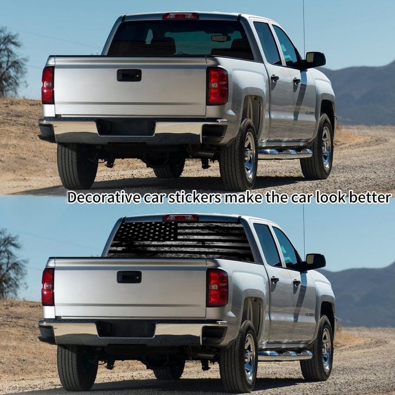 Tobethay Rear Window Decals for Trucks - 65x17.3 in Back Window American Flag Decals Fit Most Pickup Trucks SUV, Vinyl Back Window Decal Truck Rear Window Graphics for Personalized - Image 3