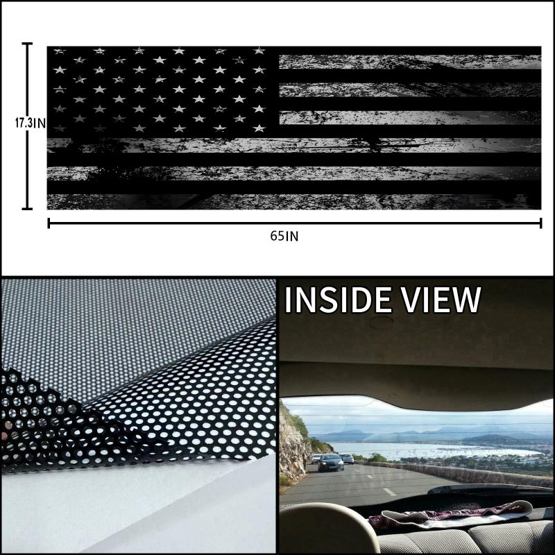Tobethay Rear Window Decals for Trucks - 65x17.3 in Back Window American Flag Decals Fit Most Pickup Trucks SUV, Vinyl Back Window Decal Truck Rear Window Graphics for Personalized - Image 2