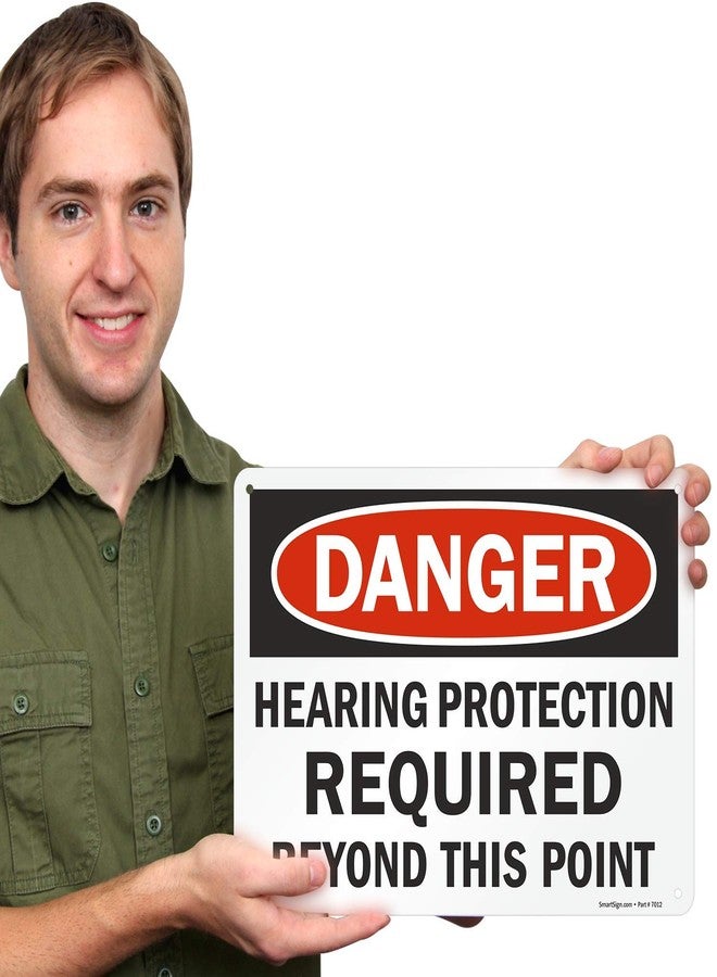 SmartSign "Danger - Hearing Protection Required Beyond This Point" Sign | 10" x 14" Plastic - Image 3
