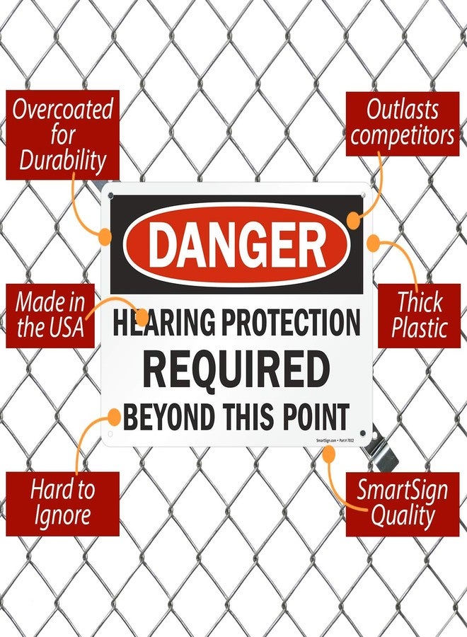 SmartSign "Danger - Hearing Protection Required Beyond This Point" Sign | 10" x 14" Plastic - Image 2