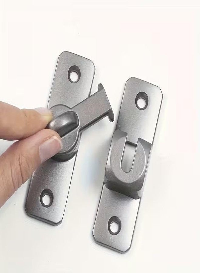 NETZILLA 180 Degree Rotating Security Door Lock, Heavy-Duty Anti-Theft Manual Sliding Bolt, Reinforced Metal Lock for Home Office Garage Doors, Polished Finish - Image 1