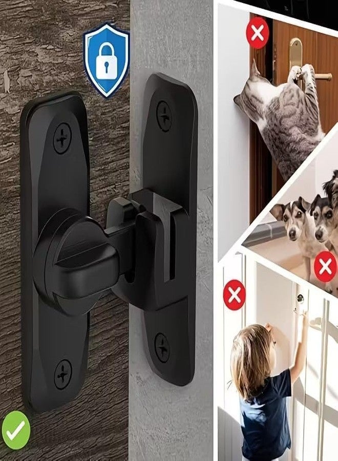 NETZILLA 180 Degree Rotating Security Door Lock, Heavy-Duty Anti-Theft Manual Sliding Bolt, Reinforced Metal Lock for Home Office Garage Doors, Polished Finish - Image 3