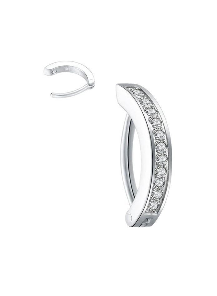 مجموعة 9 قطع من أزرار البطن الفضية القصيرة المرصعة 【 قلوب - قطرات - هدايا - بيكيني 】