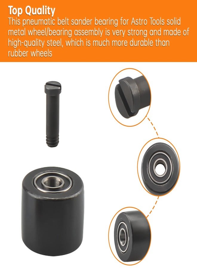 Hugexpen 2 Pack 3037PAS Pneumatic Belt Sander Bearing Fits for Astro Pneumatic Tool Pulley Assembly- Steel - Image 3