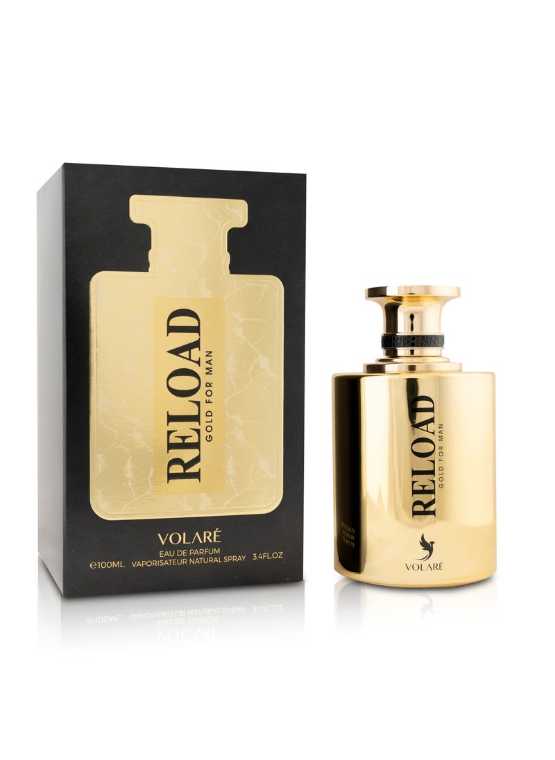 VOLARE - VOLARÉ Reload Gold Eau De Parfum for Men, 100ml - Bold Spicy and Aromatic Fragrance - Image 1