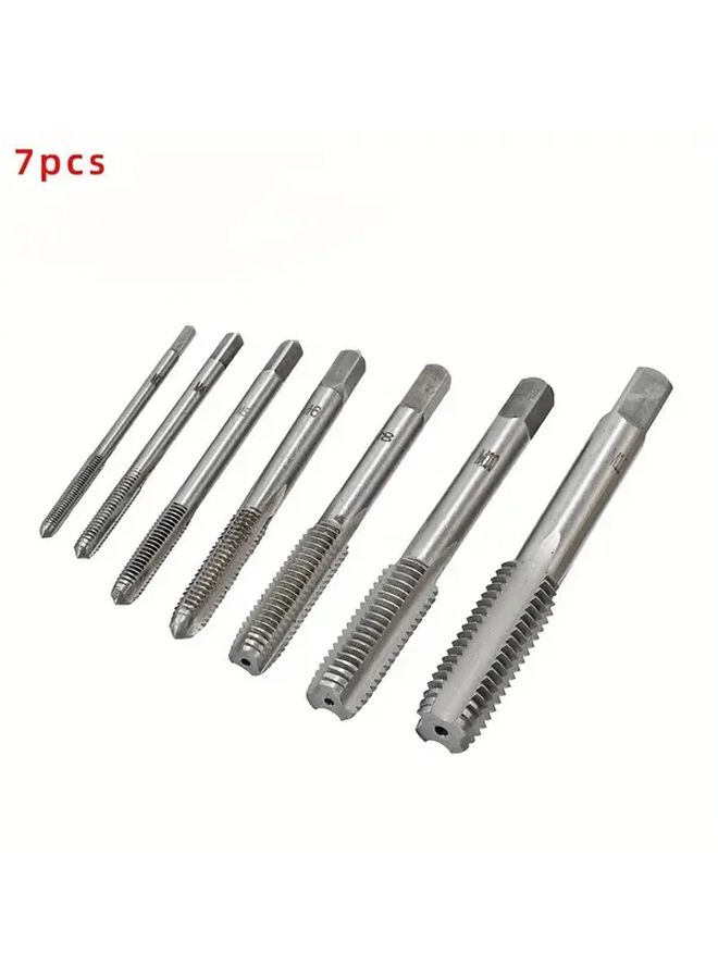 7pcs Straight Slot Thread Tap Set High Speed Steel For Through And Blind Holes - Image 1