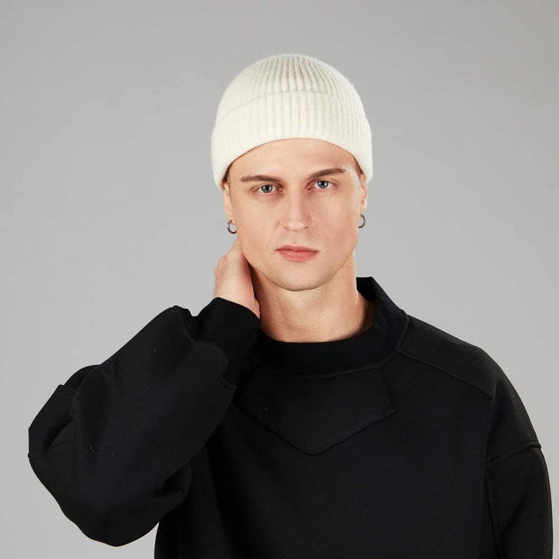 Roybens Swag Wool Knit Cuff Short Fisherman Beanie for Men Women, Winter Warm Hats - Image 3