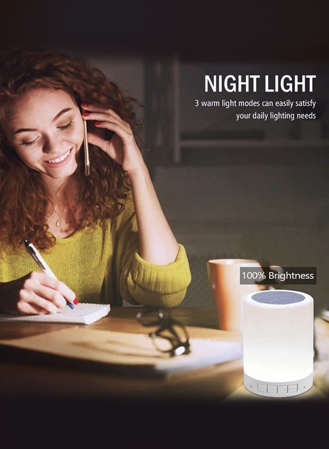 سوسيتي Portable Night Light With Bluetooth Speaker - Multicolor Touch Bedside Lamp - Rechargeable Speaker Table Lamp - Stepless Dimming LED Lamp - Image 4