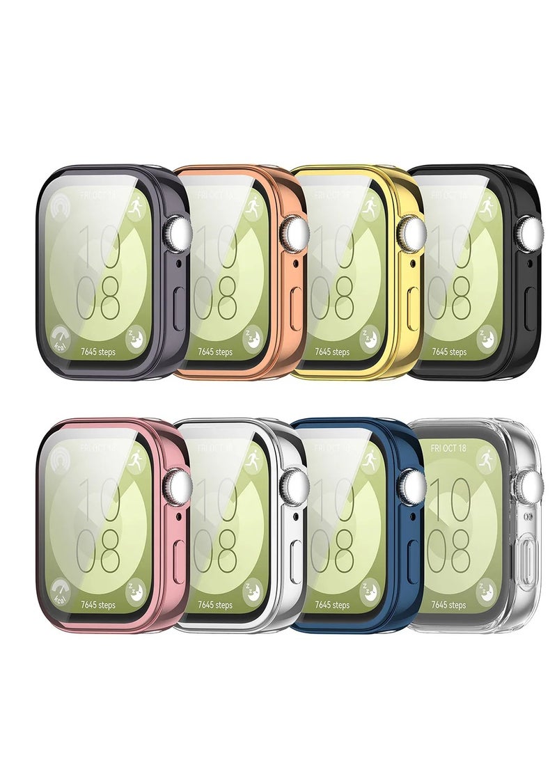 Case Compatible with Huawei Watch Fit4 pro Case All-Around Screen Protector Watch Soft TPU Shockproof Cover Slim Guard Thin Bumper Shell Protector (Gold) - Image 2