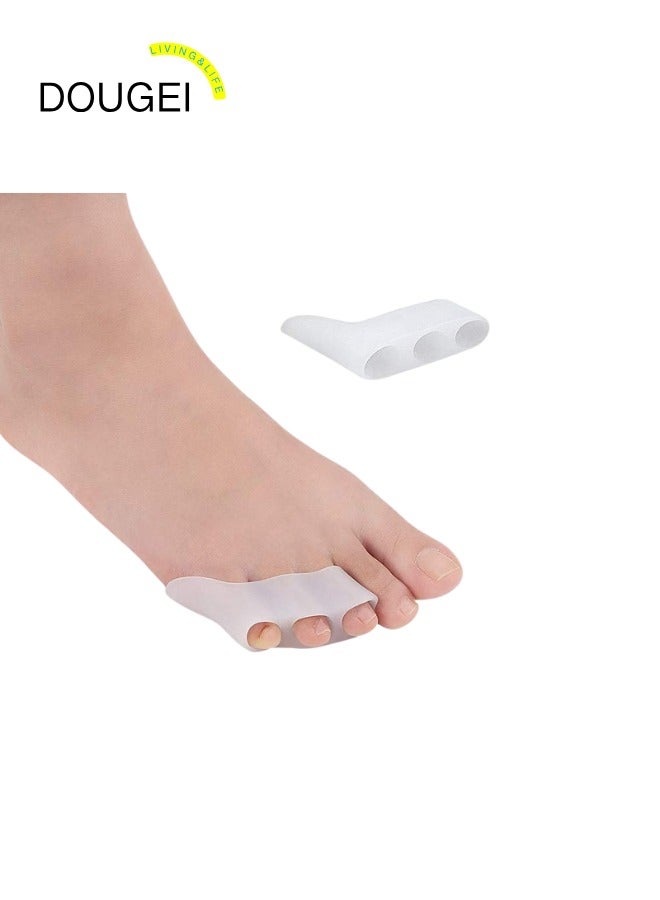 DOUGEI 2 Pcs Pinky Toe Straightener with 3 Loops for Overlapping Toes Triple Gel Toe Separators Curled Pinkie Toe Bunion Shield per Pack - Image 1