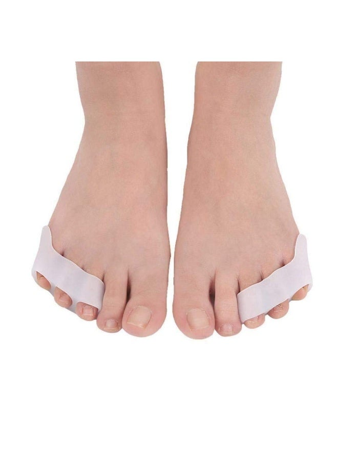 DOUGEI 2 Pcs Pinky Toe Straightener with 3 Loops for Overlapping Toes Triple Gel Toe Separators Curled Pinkie Toe Bunion Shield per Pack - Image 4