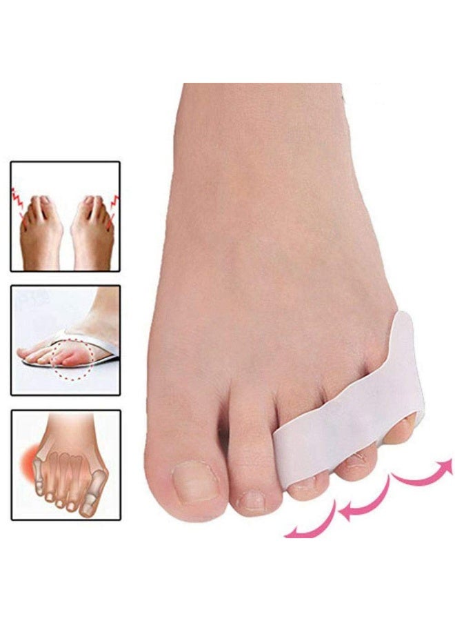 DOUGEI 2 Pcs Pinky Toe Straightener with 3 Loops for Overlapping Toes Triple Gel Toe Separators Curled Pinkie Toe Bunion Shield per Pack - Image 3