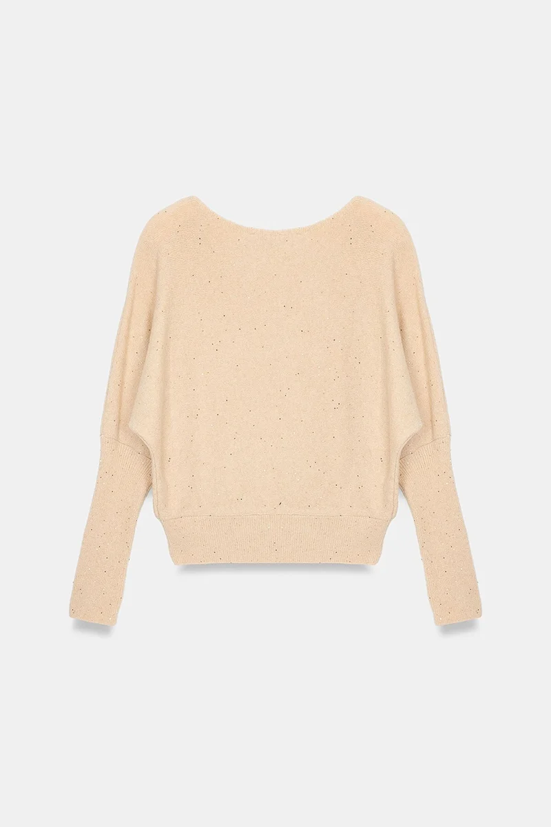 Dilvin Beige Natural DILVIN Women's Knit Sweater for Women | Best Price UAE