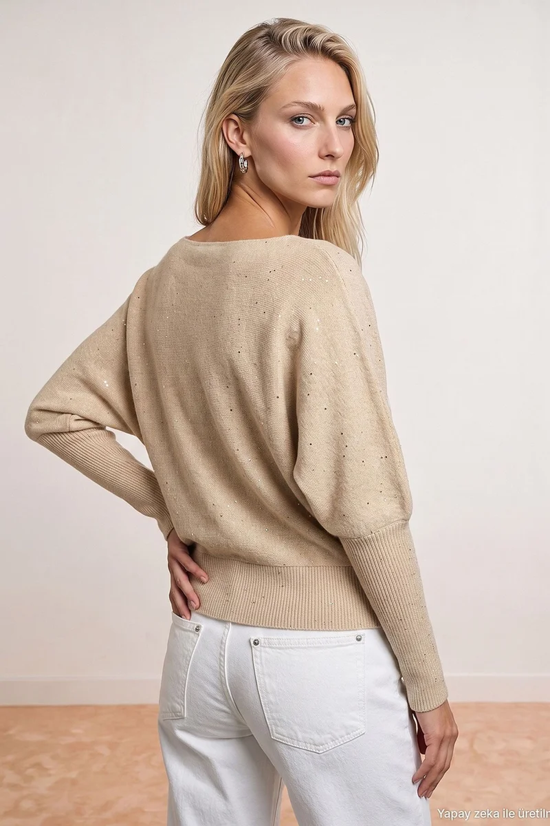 Dilvin Beige Natural DILVIN Women's Knit Sweater for Women | Best Price UAE