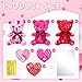Poen 18 Pack Valentines Day Bears Bulk with Heart Cards Mini Valentine Stuffed Animal with Heart Pattern Bears Toys Keychains for Kids Boy Girl Classroom Prize Goodie Bag Stuffers Party Favor - Image 4