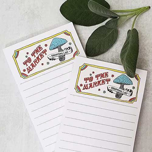 Nancy Nikko 70s Vibe - To The Market Grocery List Notepads - with Magnet for Refrigerator - 2 per Package - Image 2