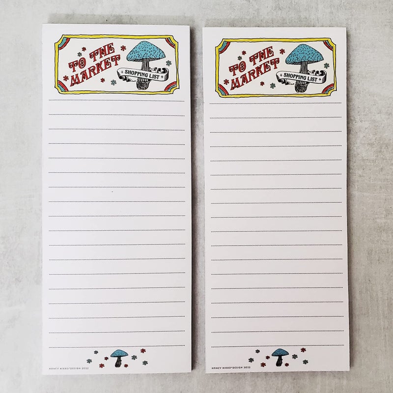 Nancy Nikko 70s Vibe - To The Market Grocery List Notepads - with Magnet for Refrigerator - 2 per Package - Image 5