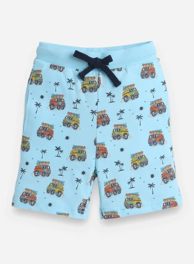 victor and jane Graphic Print T-Shirt and All-Over Printed Shorts Set