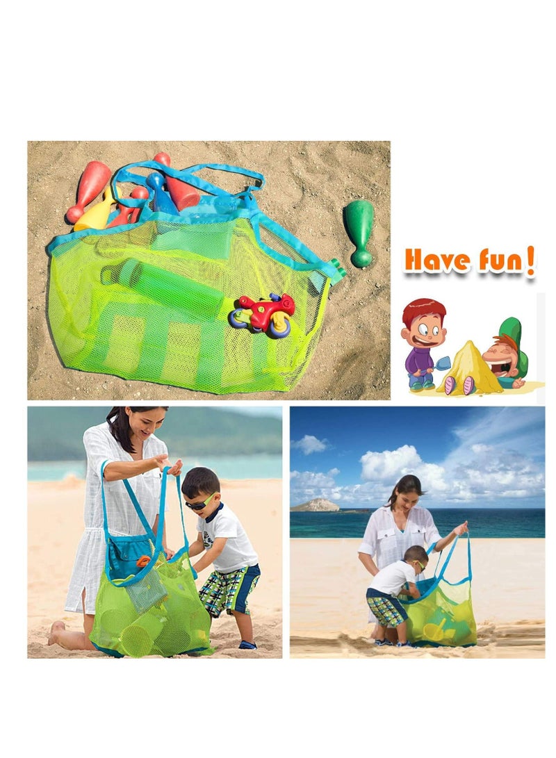 SYOSI Sand Beach Mesh Storage Bag for Kids Summer Shell Toys Clothes Tote Bags for Holding Children’s Market Grocery Picnic - Image 3