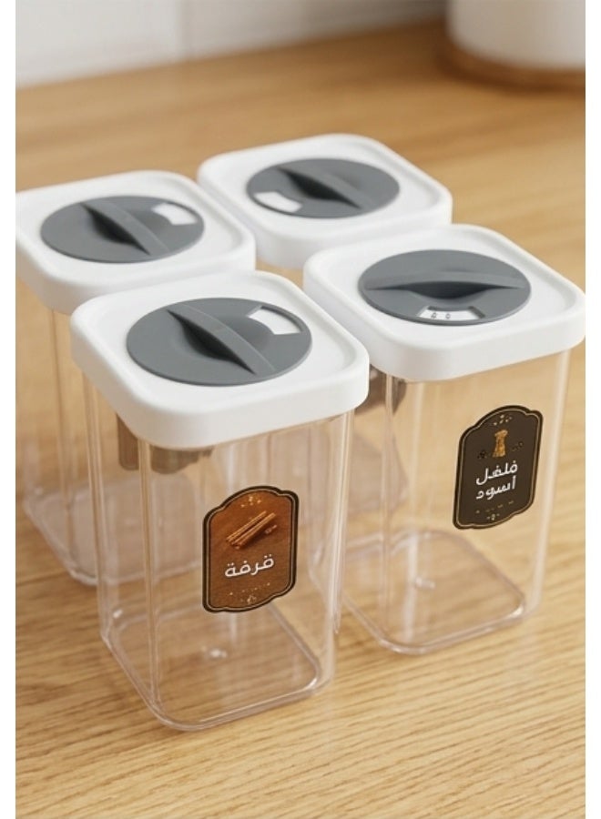 12-Piece Spice Jar Set with 3-Tier Clear Acrylic Organizer Rack – 250ml Plastic Spice Containers with Rotating Dual-Pour Lid – Modern Space-Saving Kitchen Storage Solution - Image 3