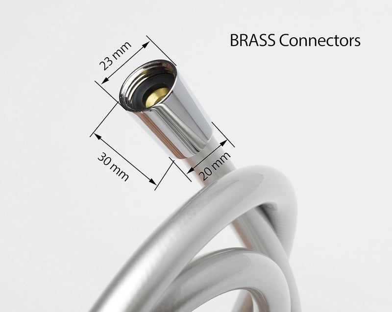Shower Hose 150cm Long – Thermal Leather Rust Resistant – Flexible & Durable Anti-Twist – Elegant Bathroom Design (Grey)