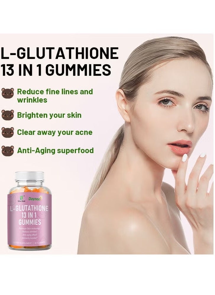 Daynee - L Glutathione 13 In 1 Gummies, Safe And Effective Skin Whitening Gummies With Collagen, Anti Aging Delicious Chewable Gummy Supplements For Brightening And Whitening Of Skin - Image 1