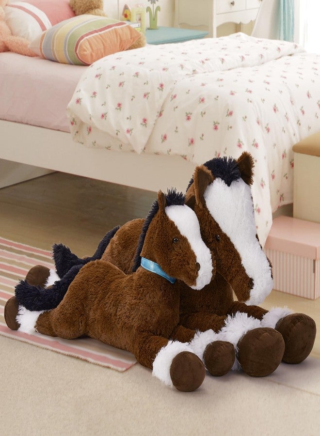 MaoGoLan Large Horse Stuffed Animal for Boy, Big Horse Plush Toy for Girl, Ridable Stuffy Pony for Kids, Coffee Stuffed Pony Plush Pillow for Baby Shower or Birthday Party Favor Gifts, 47 inches - Image 4